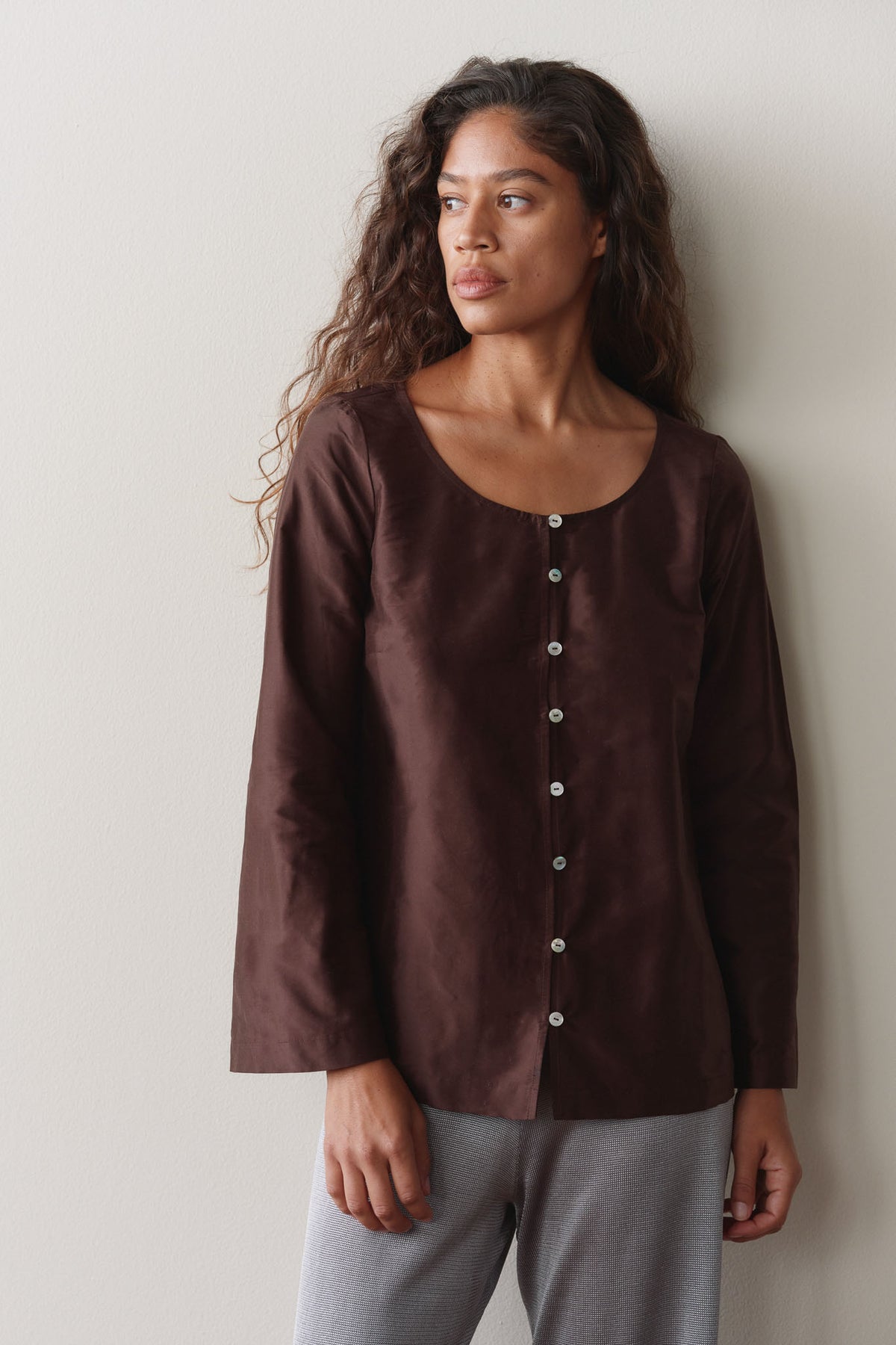 The Silk Taffeta Loop Top