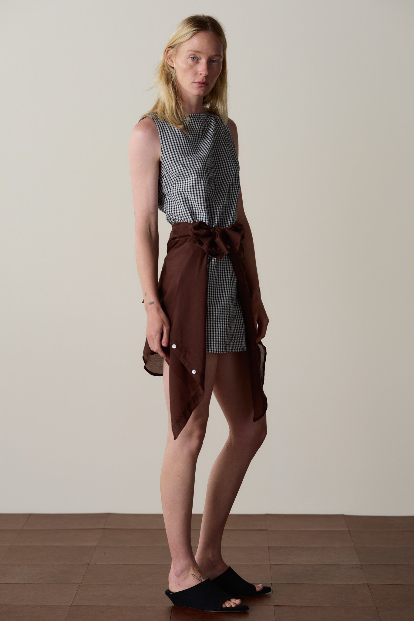 Jet Cotton Gingham Boatneck Dress – DONNI
