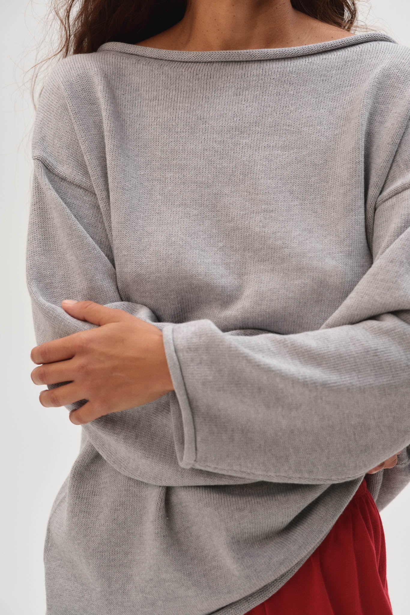 The Cotton Knit Boat Neck Sweater