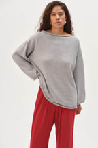 The Cotton Knit Boat Neck Sweater