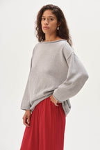 The Cotton Knit Boat Neck Sweater