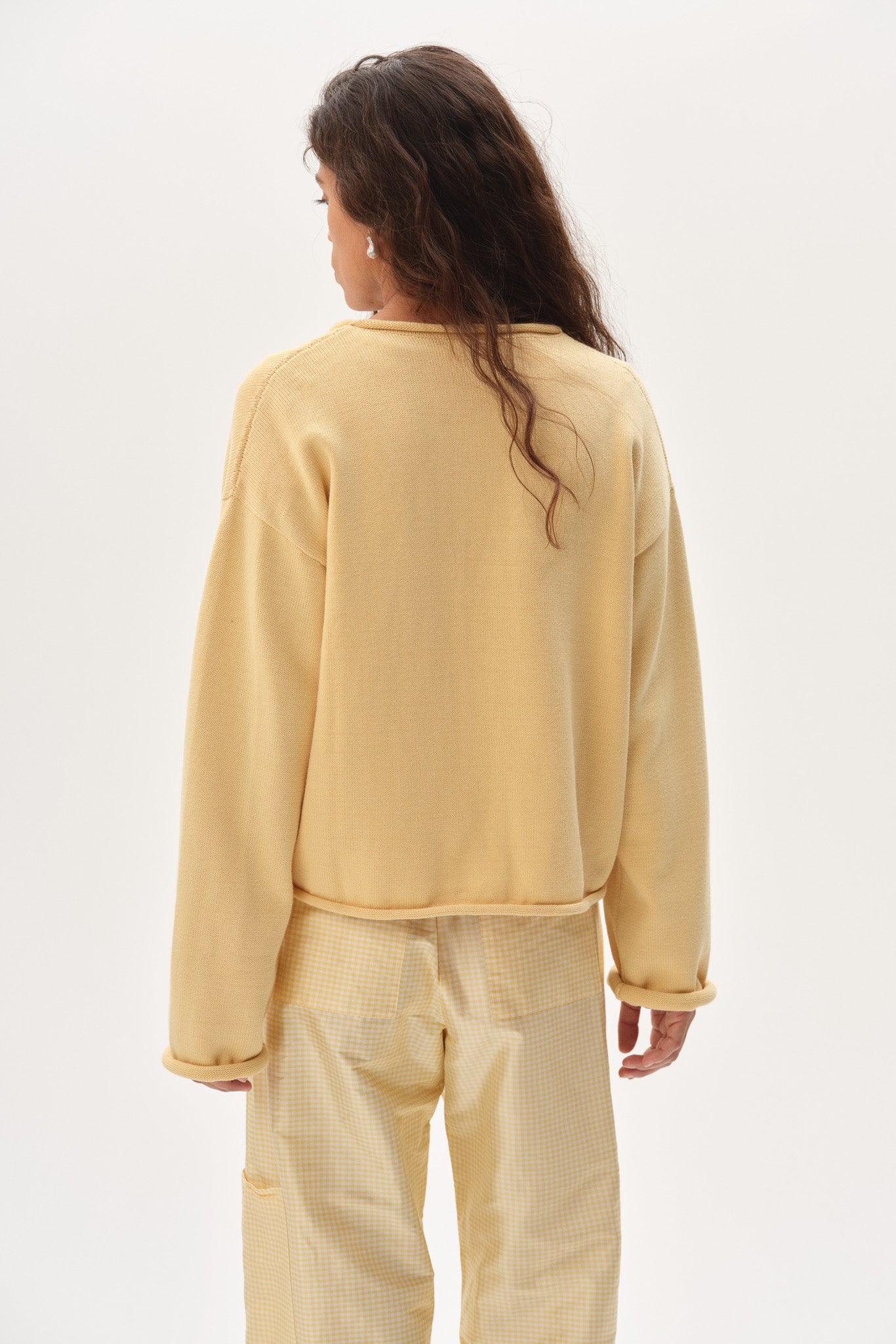 The Cotton Knit Roll Cardigan