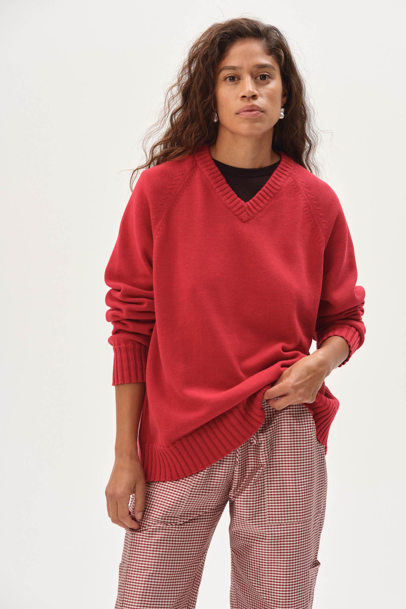 The Cotton Knit V-Neck Sweater