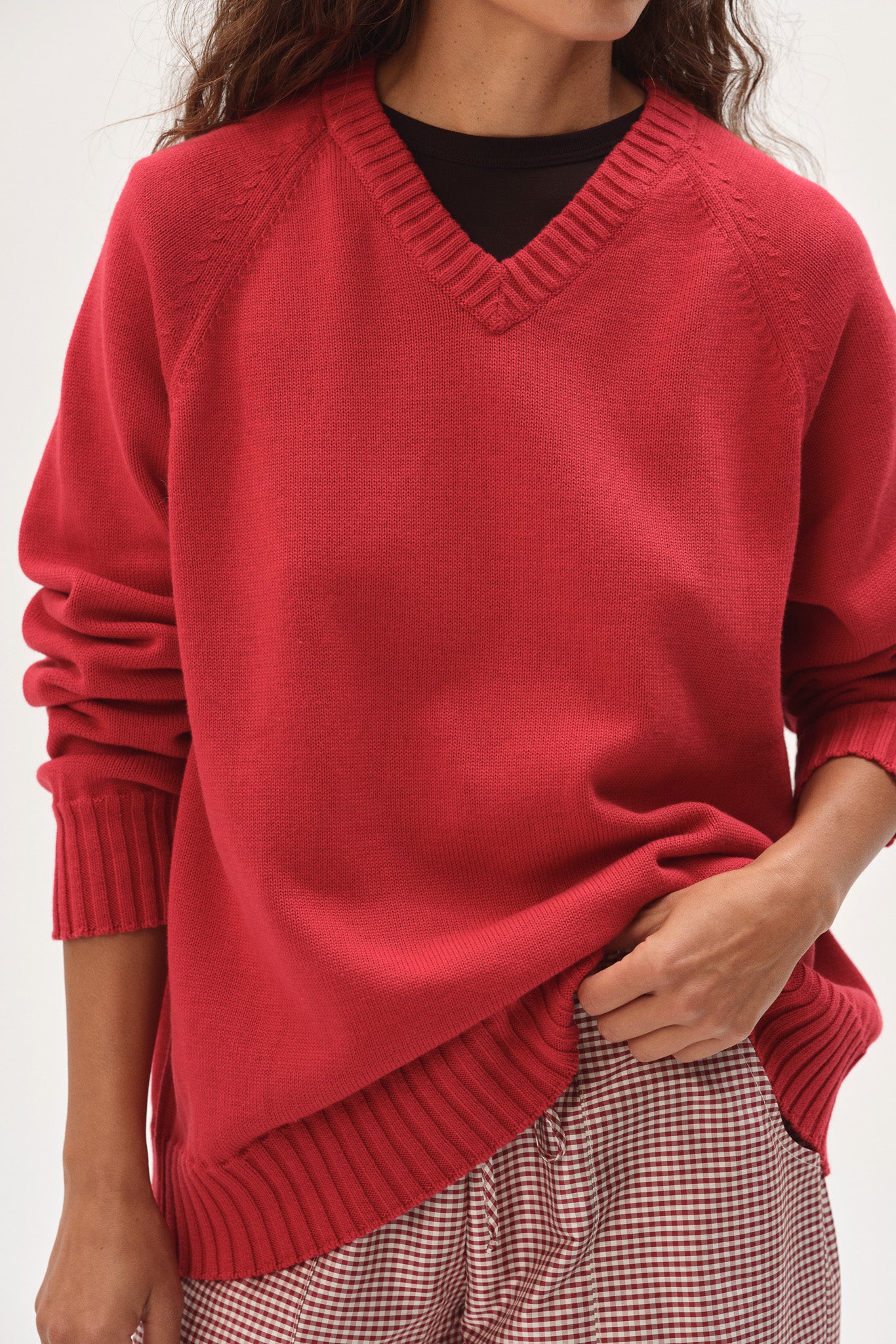 トップス Tenderloin V neck cotton knit L The Cotton Knit V-Neck Sweater