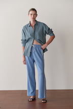 The Eco-Terry Stripe Crop Pant