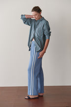 The Eco-Terry Stripe Crop Pant