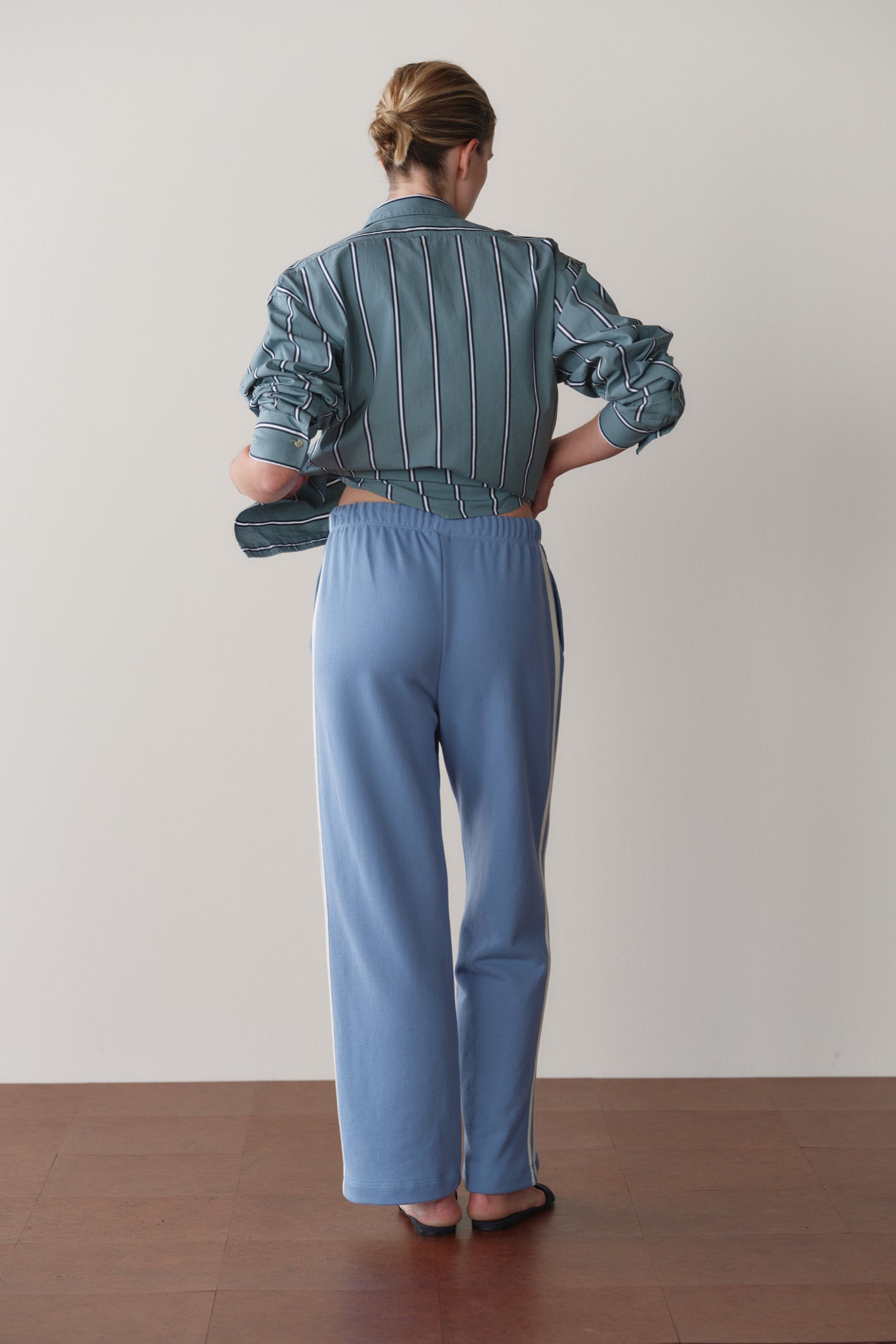 The Eco-Terry Stripe Crop Pant