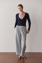 The Eco-Terry Stripe Crop Pant
