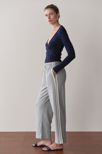 The Eco-Terry Stripe Crop Pant