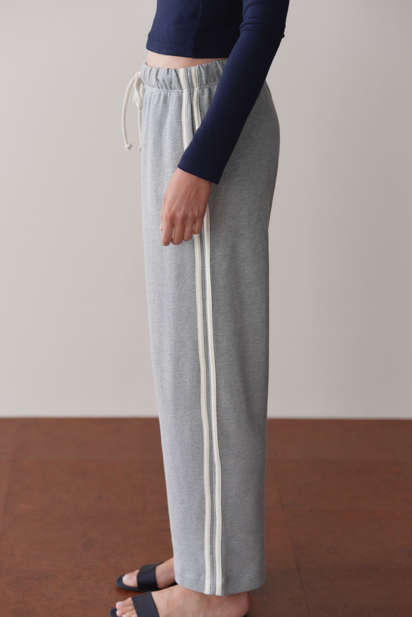The Eco-Terry Stripe Crop Pant