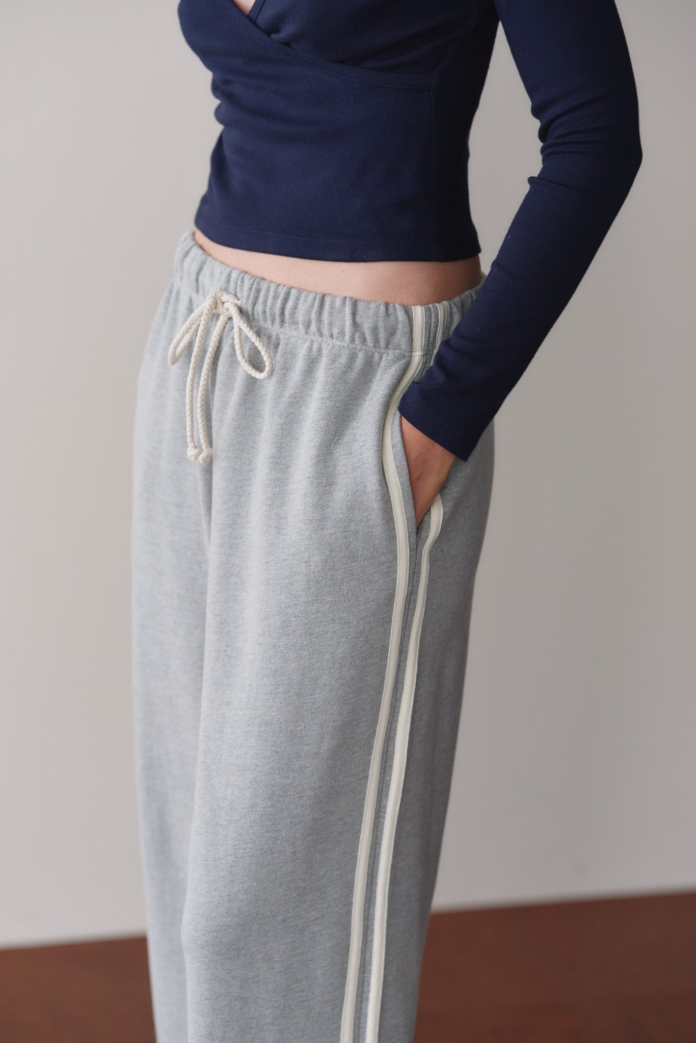 The Eco-Terry Stripe Crop Pant