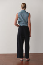 The Eco-Terry Stripe Crop Pant