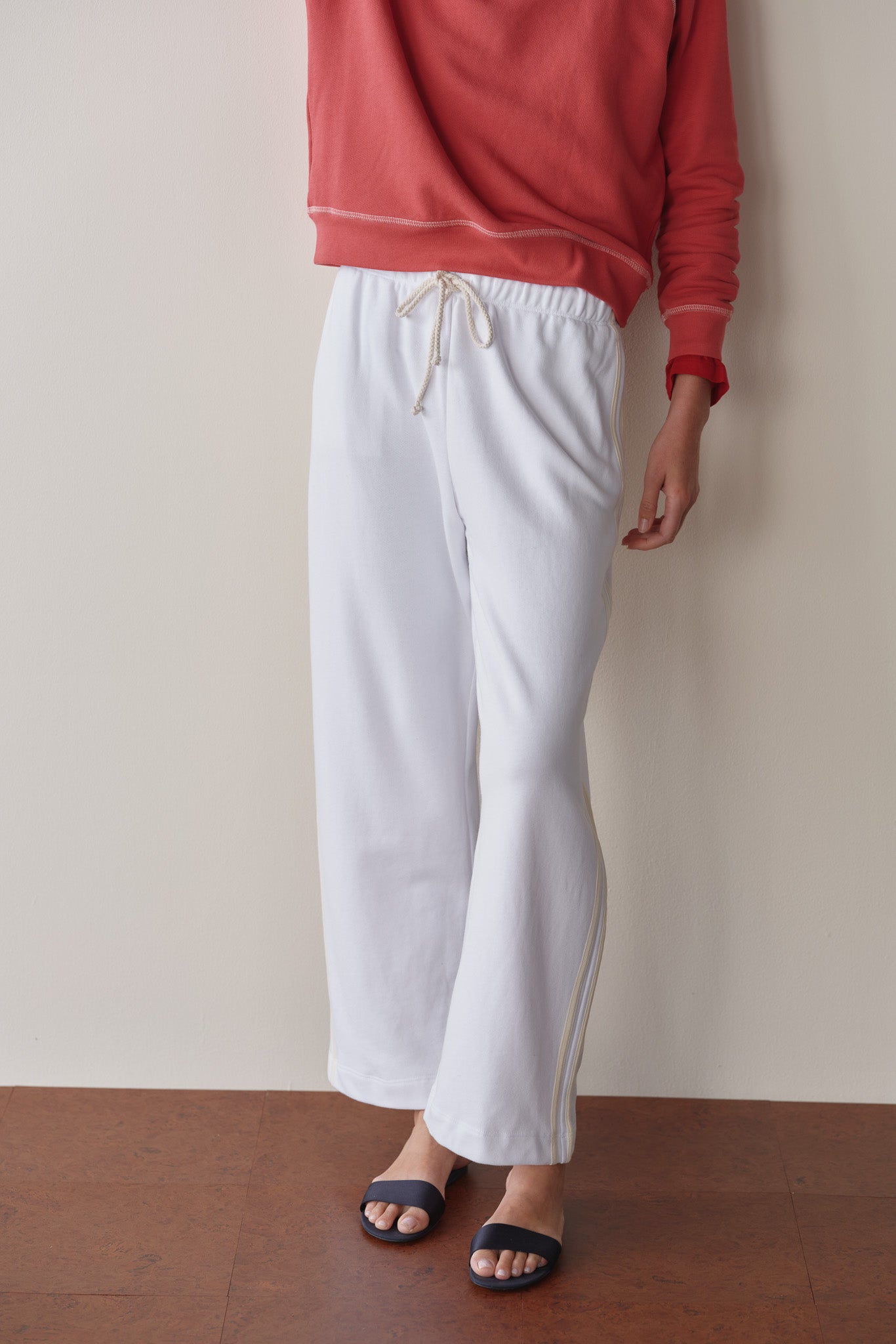The Eco-Terry Stripe Crop Pant