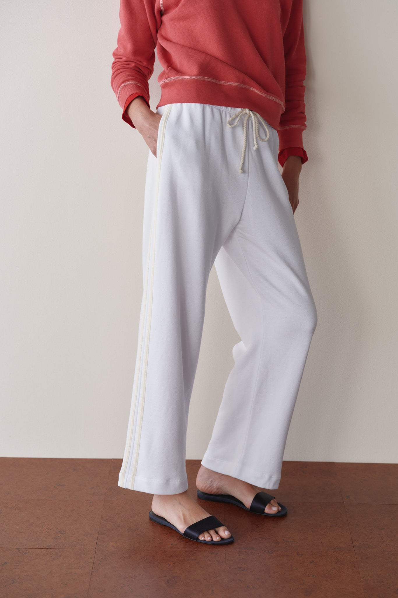 The Eco-Terry Stripe Crop Pant