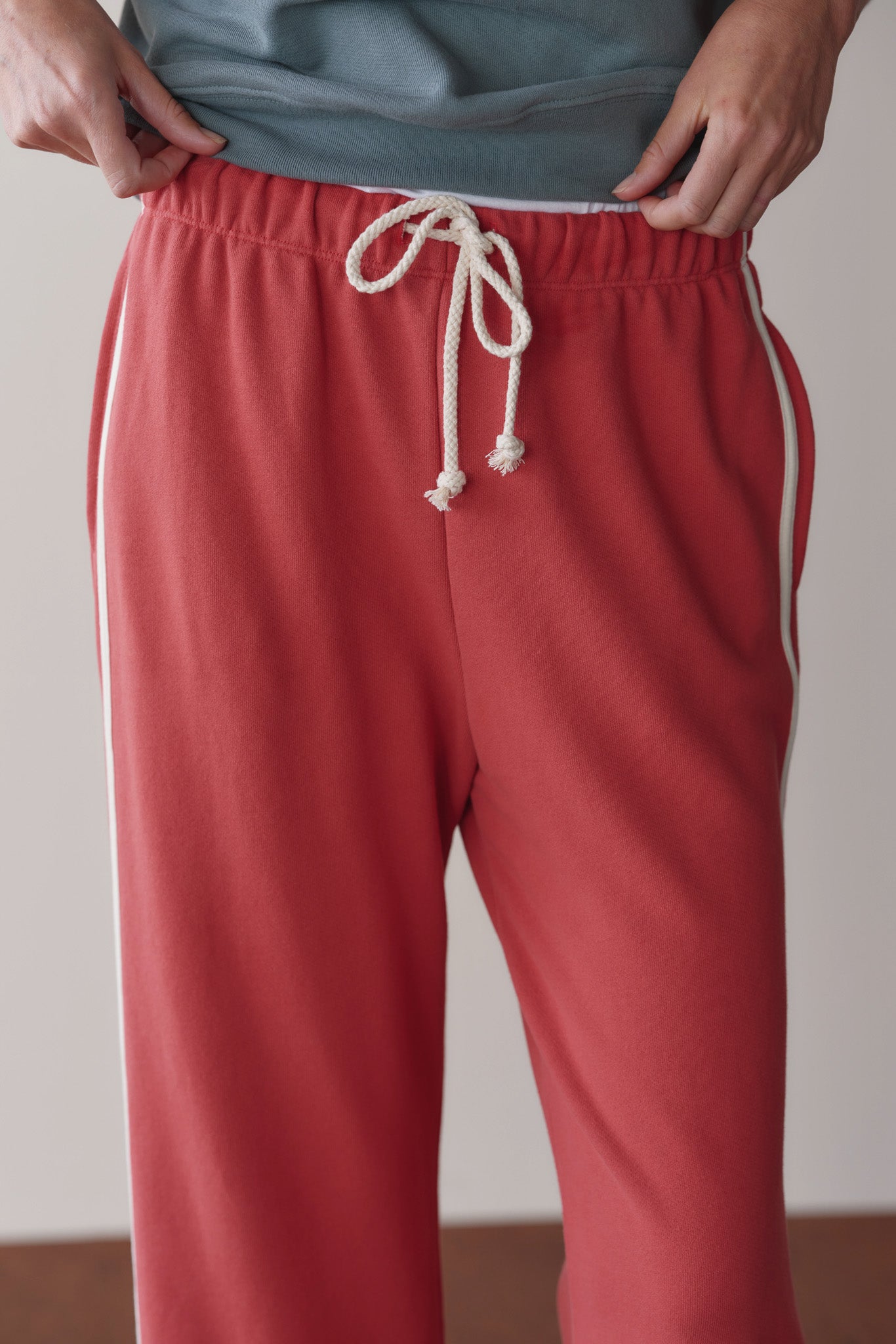 The Eco-Terry Stripe Crop Pant