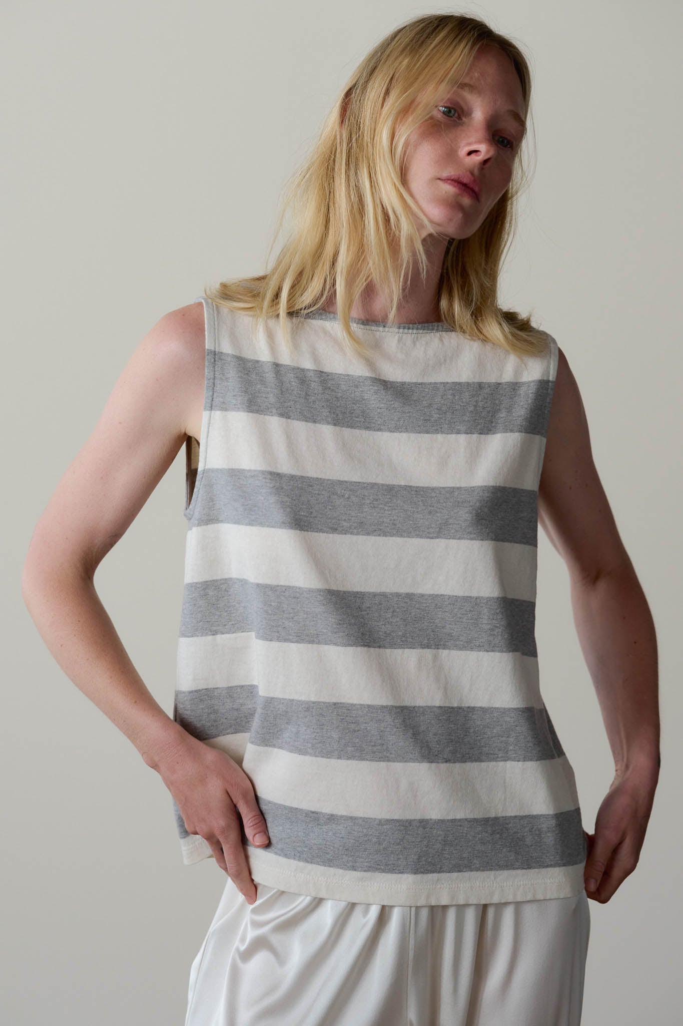 The Jersey Stripe Boatneck Tank