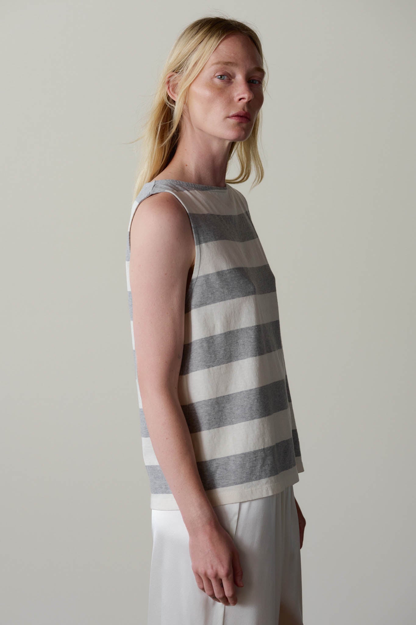 The Jersey Stripe Boatneck Tank