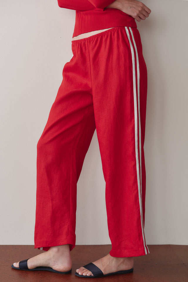 The Linen Crop Stripe Pant