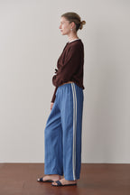 The Linen Crop Stripe Pant