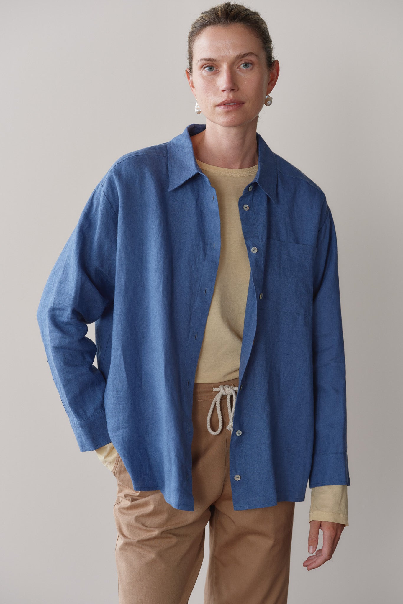 Lapis Linen Relaxed Shirt – DONNI. | 100% Linen