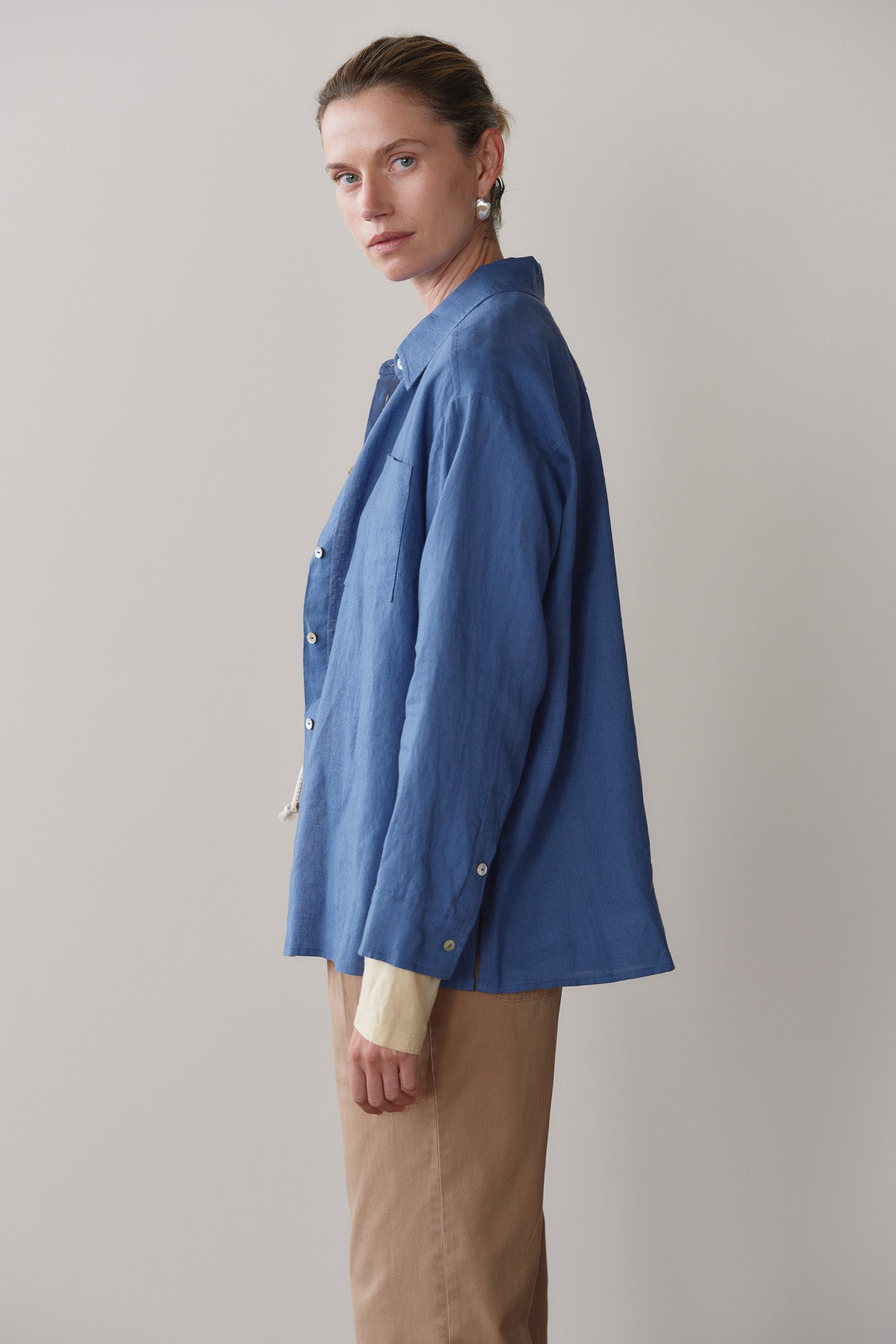 Lapis Linen Relaxed Shirt – DONNI. | 100% Linen