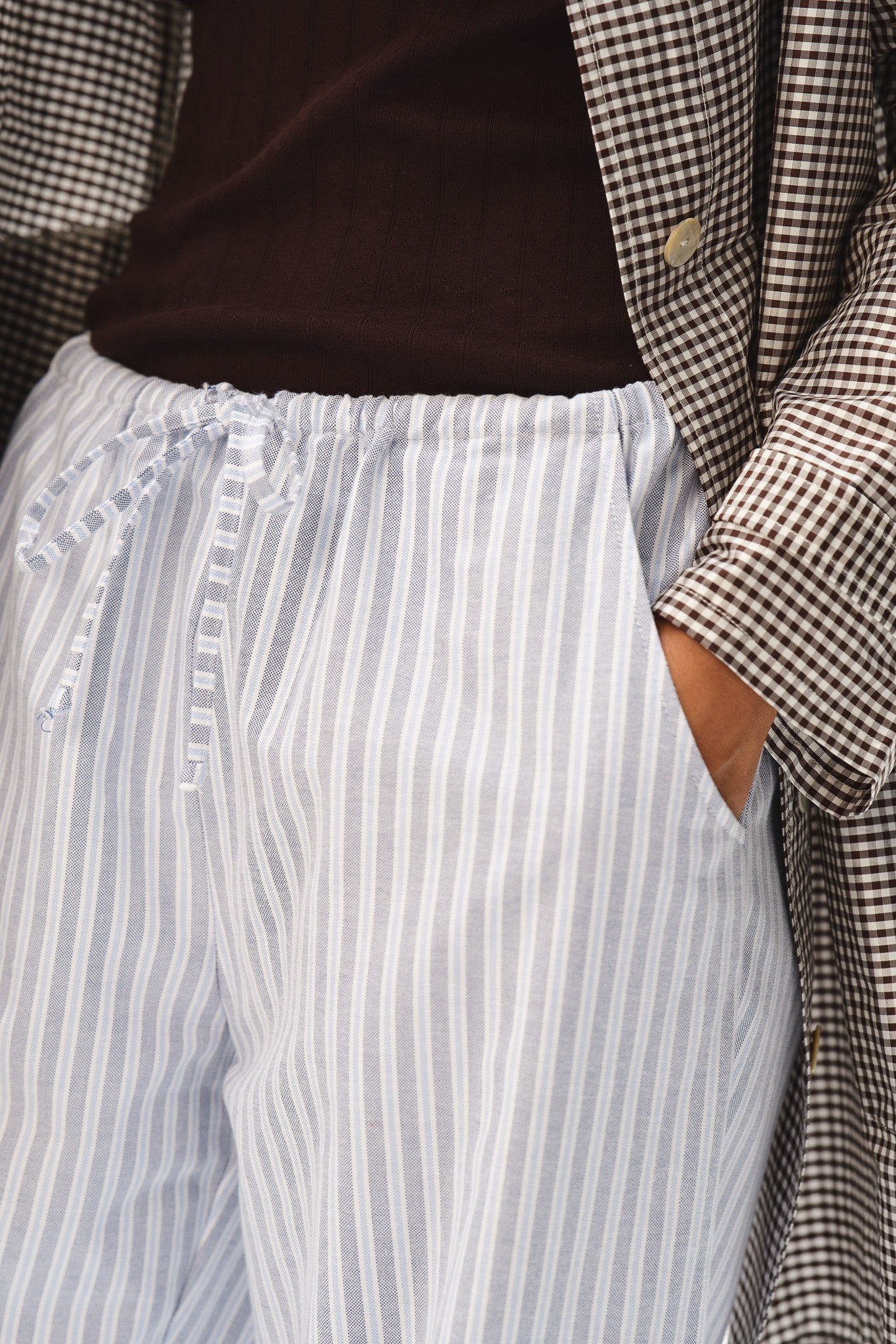 The Oxford Stripe Drawstring Pant