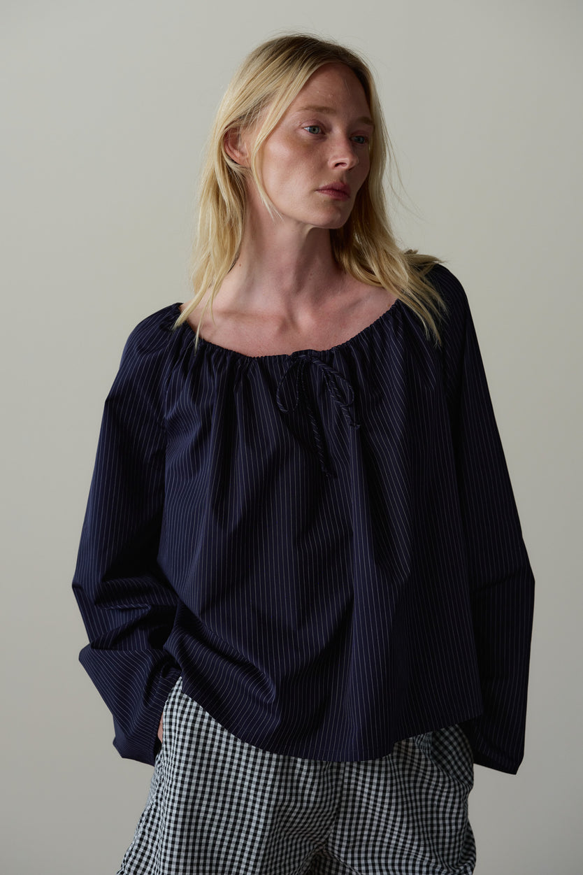 The Pop Pinstripe Tie Top