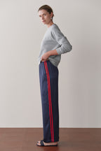 The Silk Stripe Simple Pant