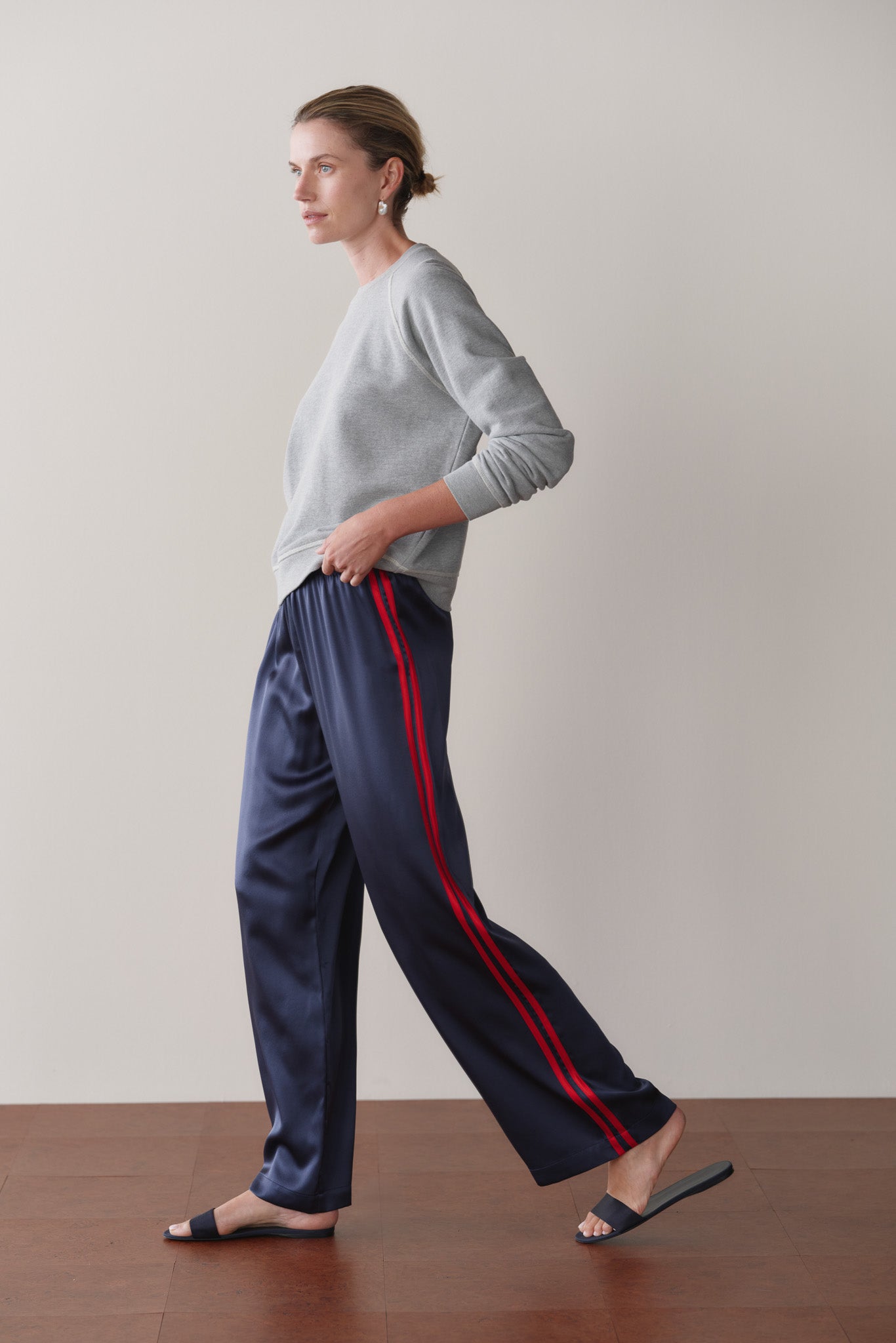 The Silk Stripe Simple Pant