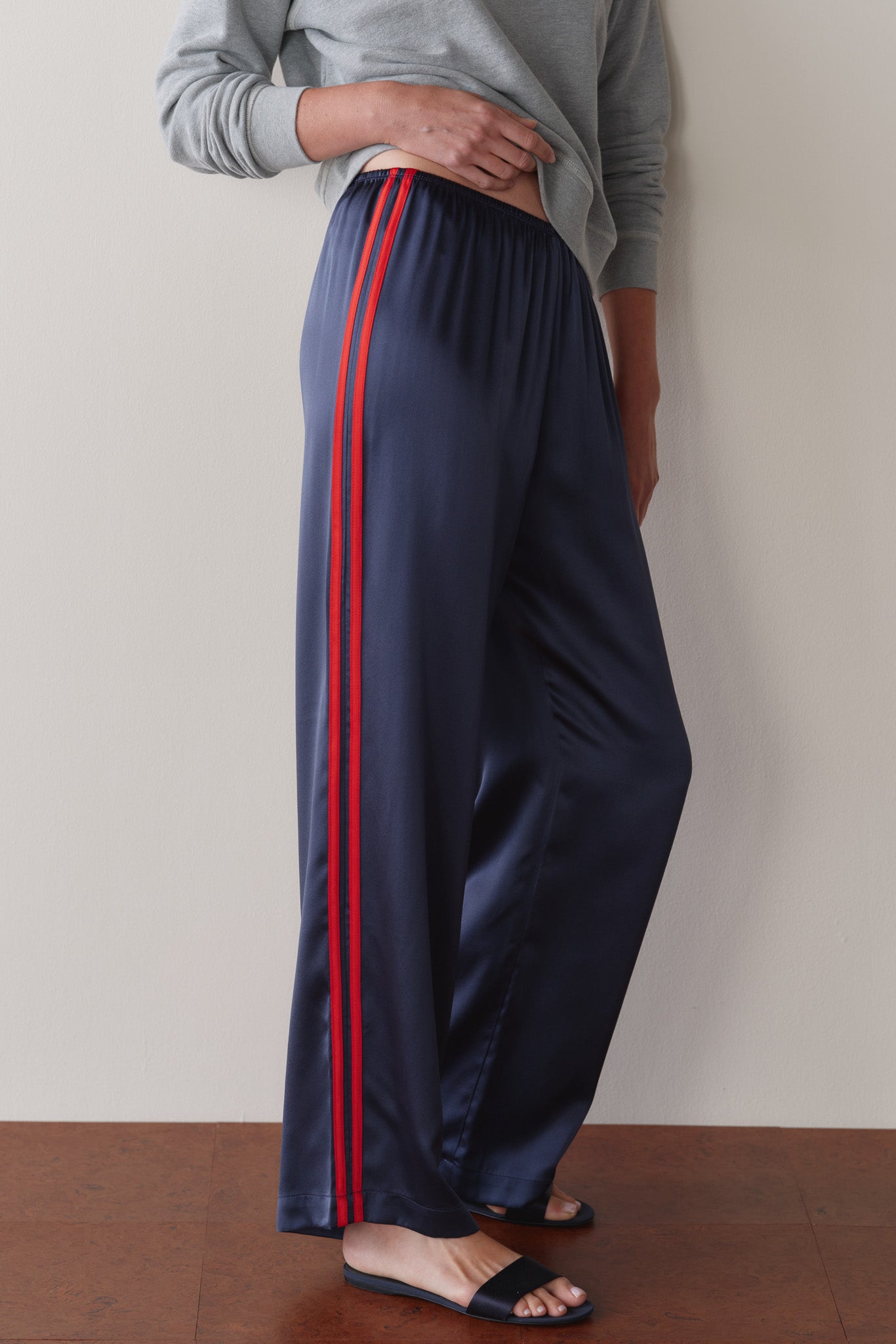 The Silk Stripe Simple Pant