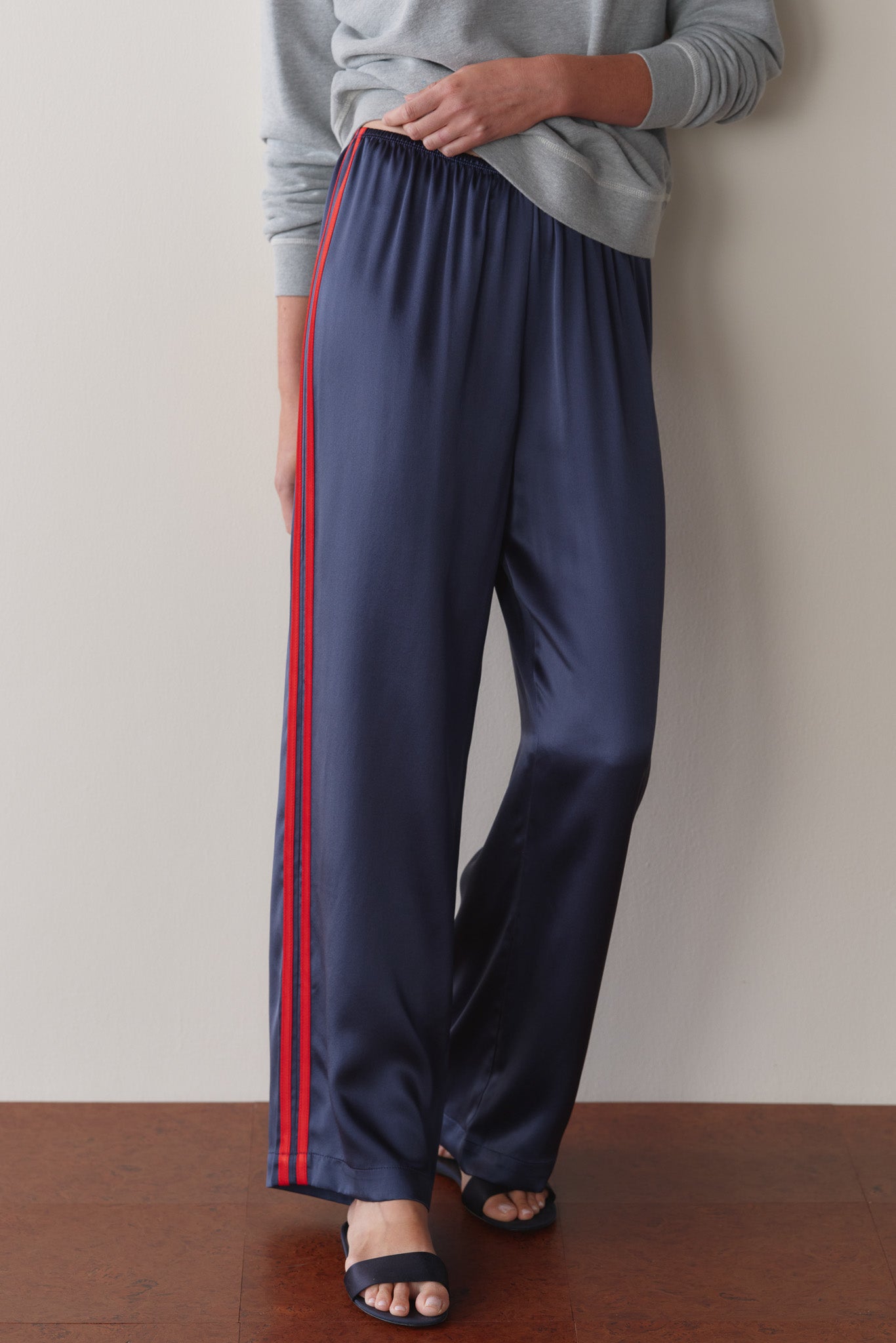 The Silk Stripe Simple Pant