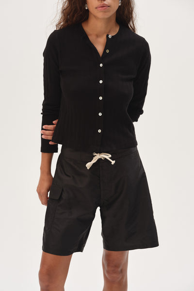 Jet Taffeta Board Short – DONNI. | 100% Silk Taffeta