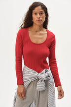 The Varied Rib Long Sleeve Scoop Shirt