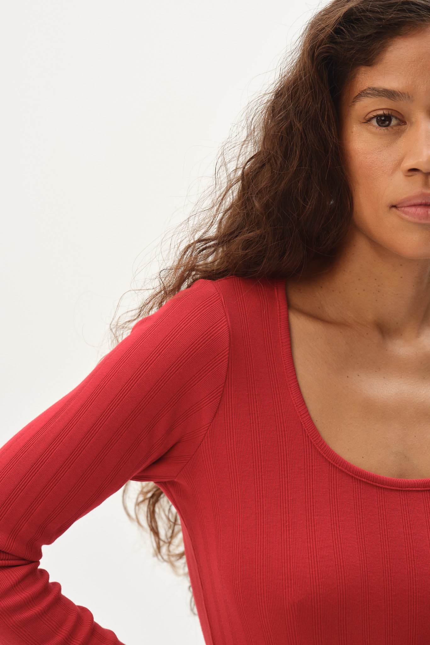 The Varied Rib Long Sleeve Scoop Shirt