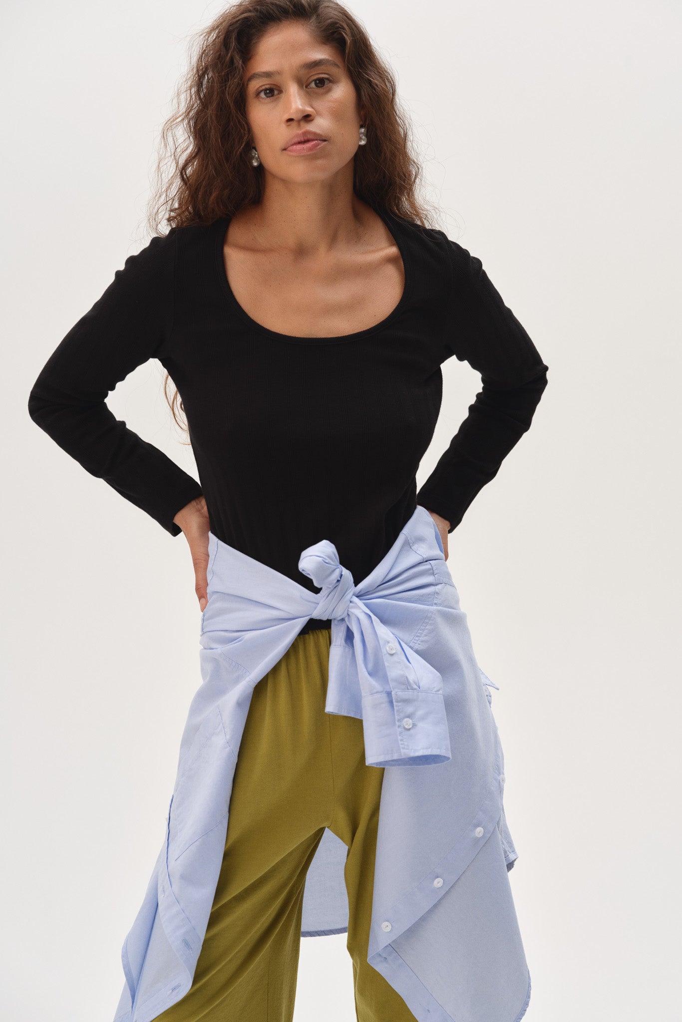 The Varied Rib Long Sleeve Scoop Shirt