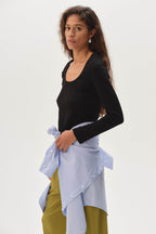 The Varied Rib Long Sleeve Scoop Shirt