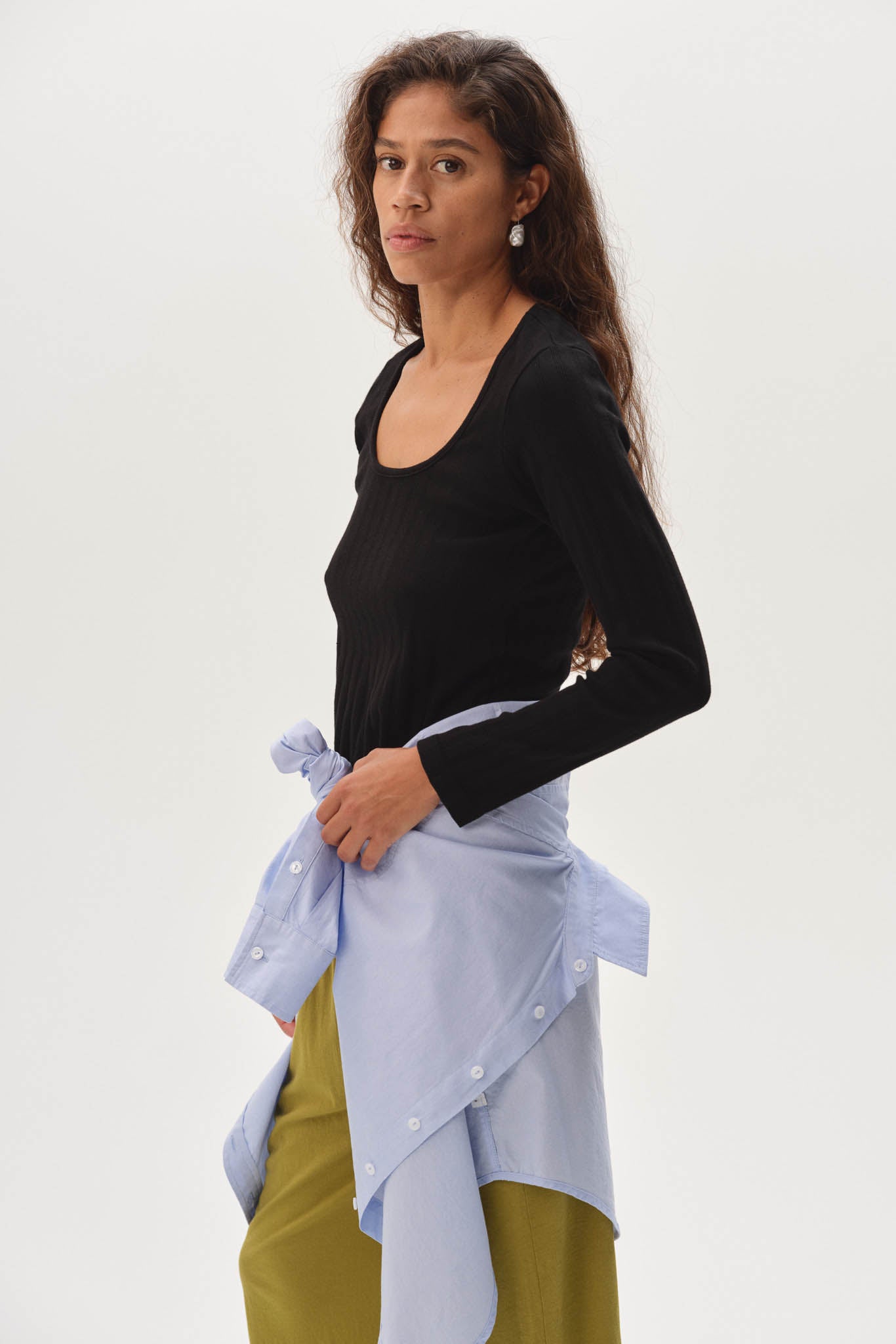 The Varied Rib Long Sleeve Scoop Shirt