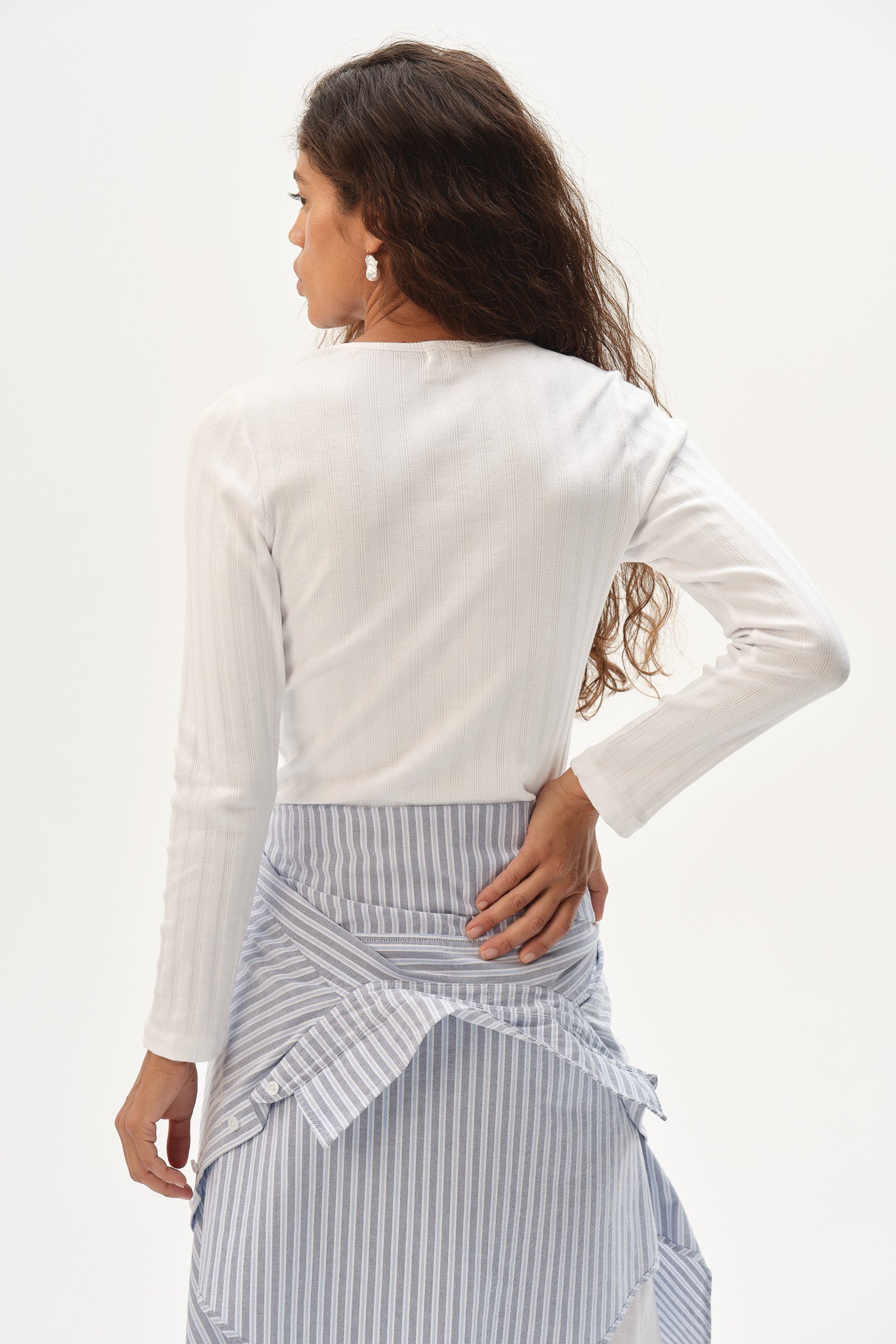 The Varied Rib Long Sleeve Scoop Shirt