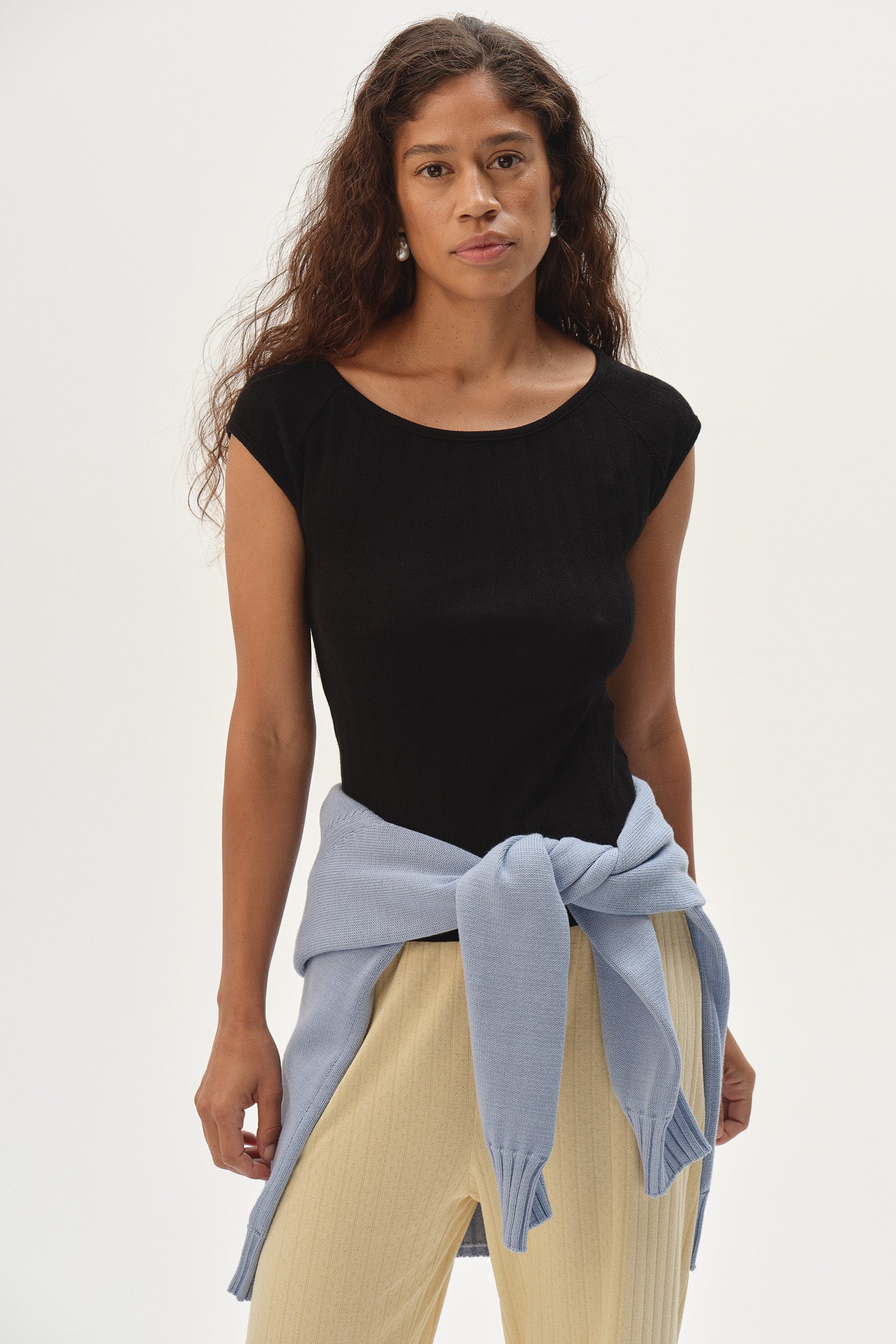 The Varied Rib Wide Neck Tee