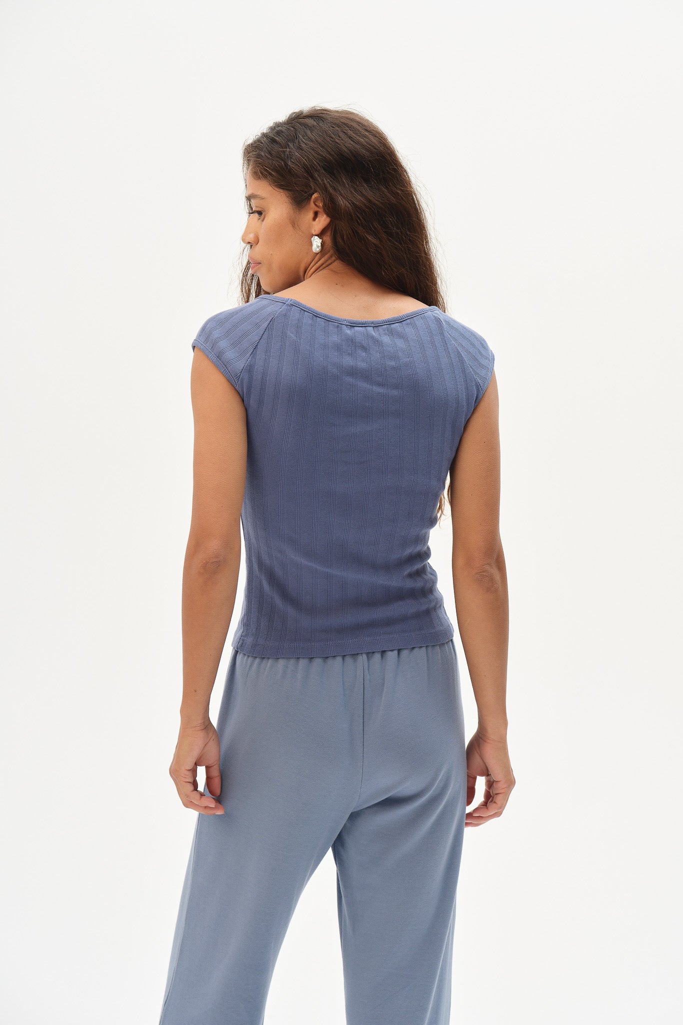 The Varied Rib Wide Neck Tee