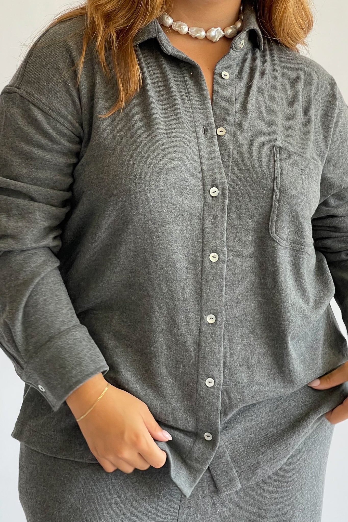 Button down online pullover