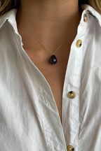 The June 16" Black Pearl Necklace