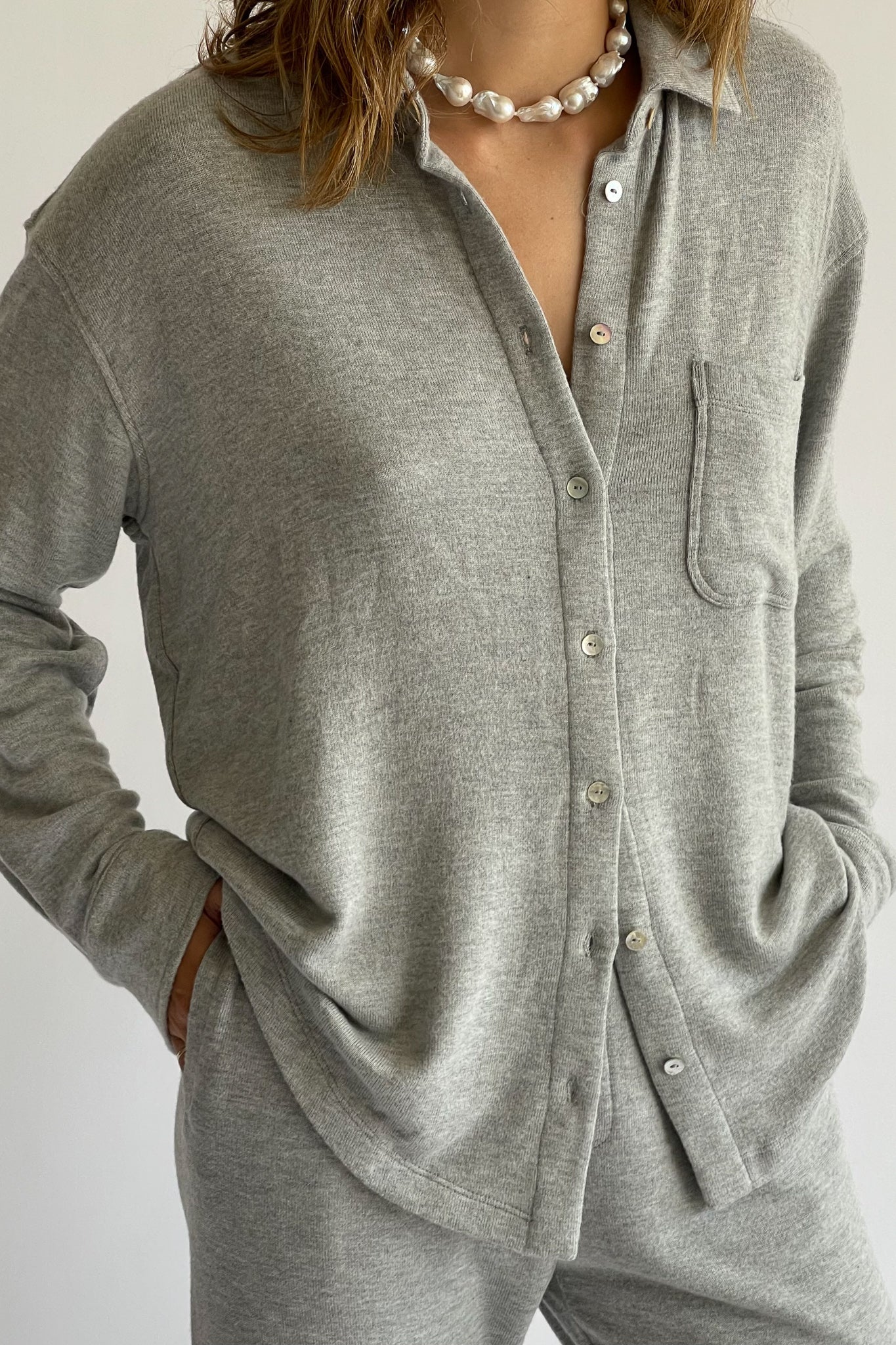 Sweater with button down on sale shirt