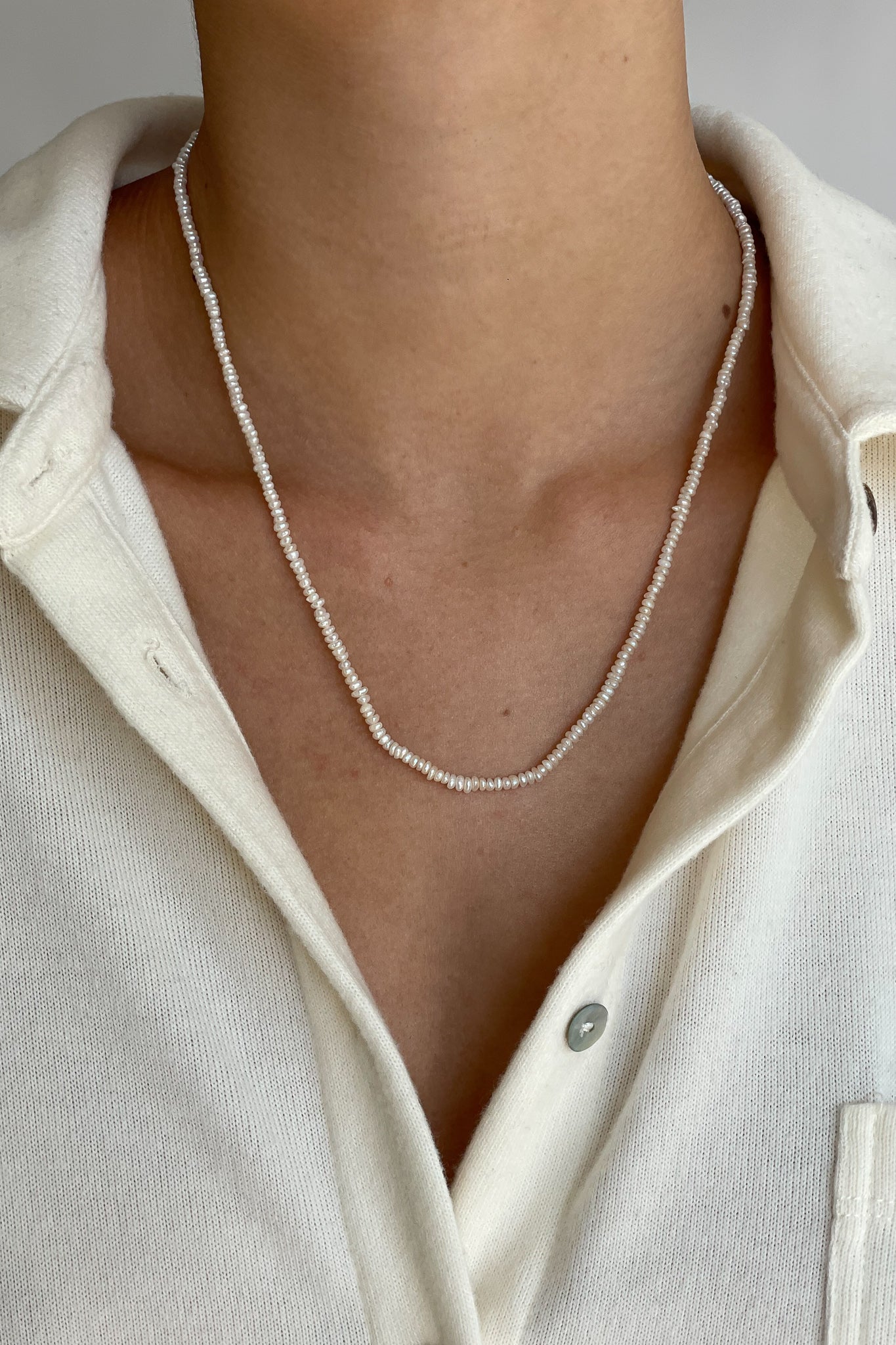 Elegant Small Pearl Necklace Set