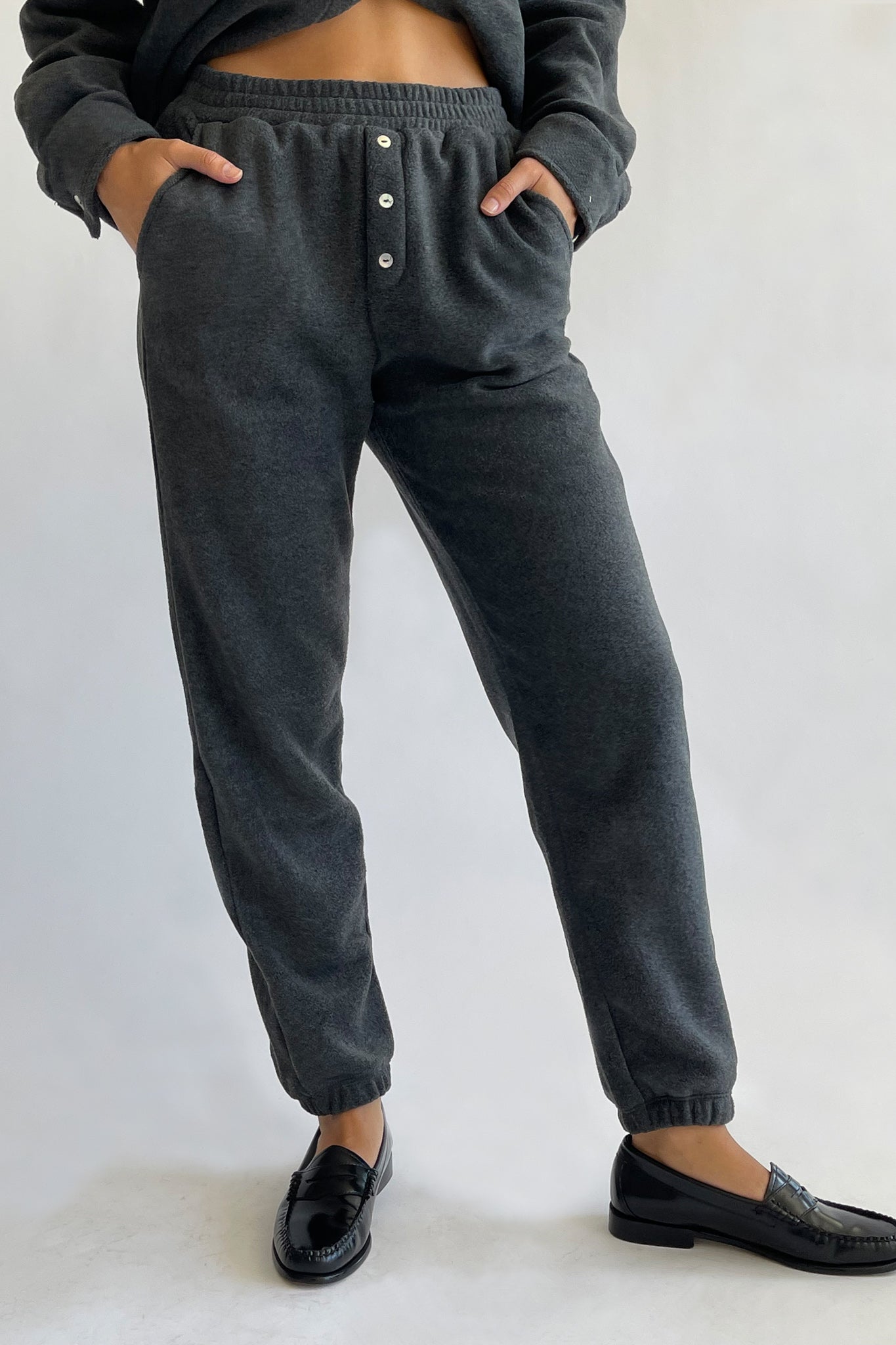 polar fleece henley sweatpants